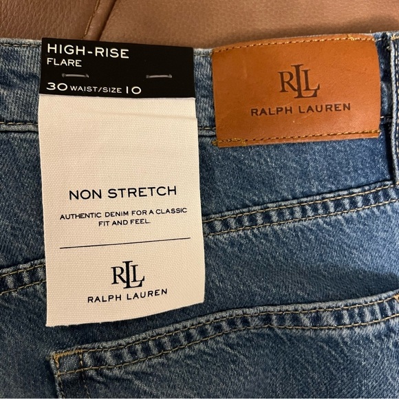 Lauren Ralph Lauren High Rise Flare Jeans blue wash size 10 new with tag - Picture 10 of 14